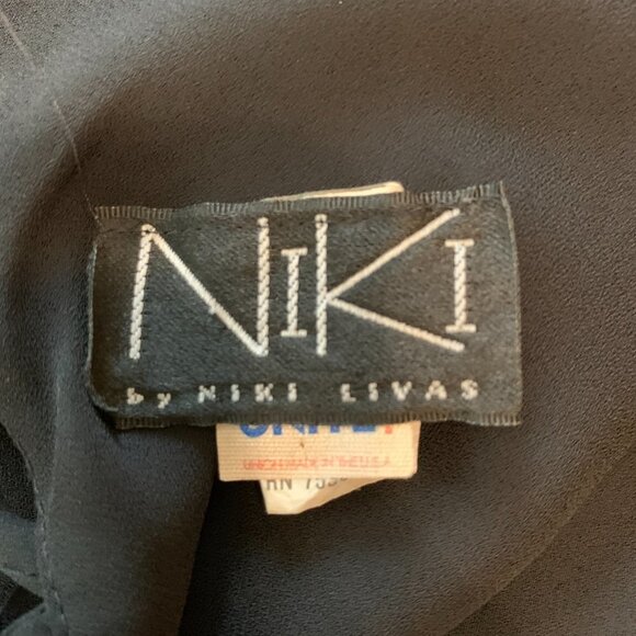 NIKI LAVIS Women's Spaghetti Strap Maxi Black Dress - Picture 4 of 5